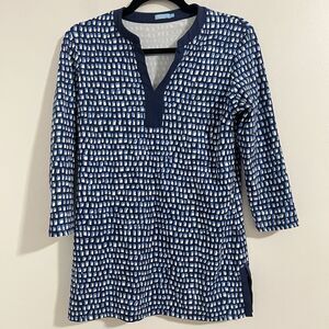 J. McLaughlin Womens Catalina Cloth Pullover Top Size S Classic Square Print